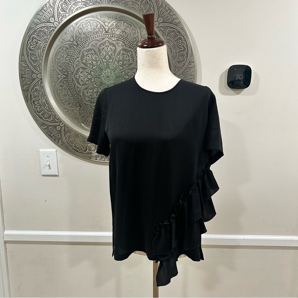NWT $645 Max Mara Briose short sleeve silk ruffle blouse - Size 6 - Picture 4 of 9